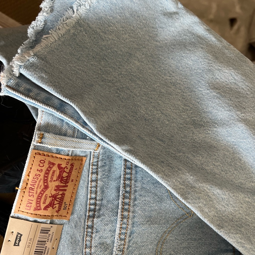 Levi's Light Blue Denim Jeans 501 high rise straight leg